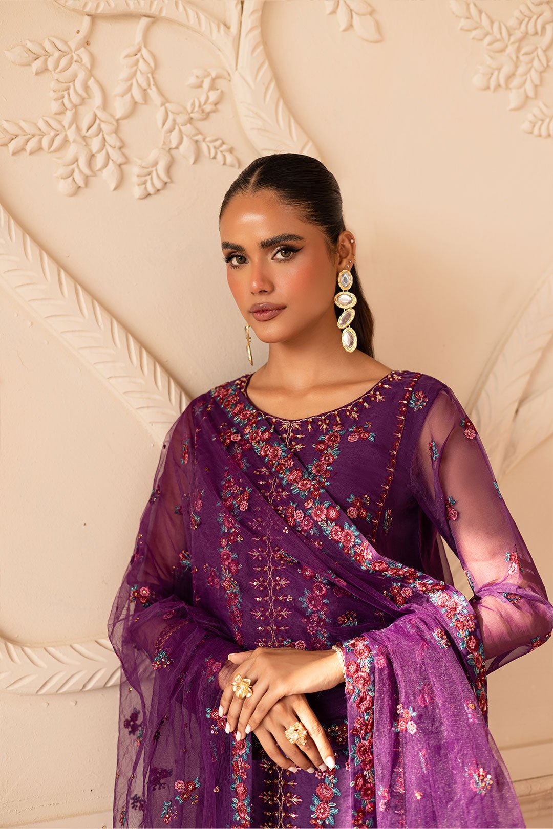 Batik | Zahay Festive Pret | Anahita-Brand:Batik-Type:Ladies Clothes-Purple-Organza-House of Maryam- Buy in UK, USA