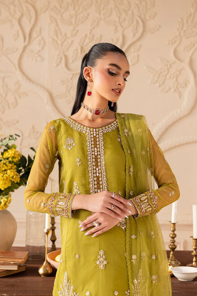 Batik | Zahay Festive Pret | Halia-Brand:Batik-Type:Ladies Clothes-Olive-Organza-House of Maryam- Buy in UK, USA