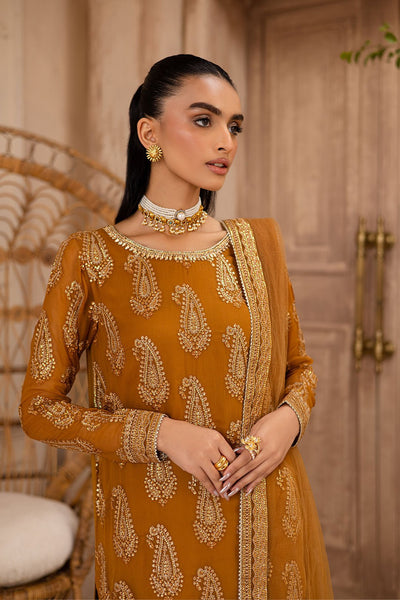 Batik | Zahay Festive Pret | Paisley Mustard-Brand:Batik-Type:Ladies Clothes-Mustard-Crinkle-House of Maryam- Buy in UK, USA