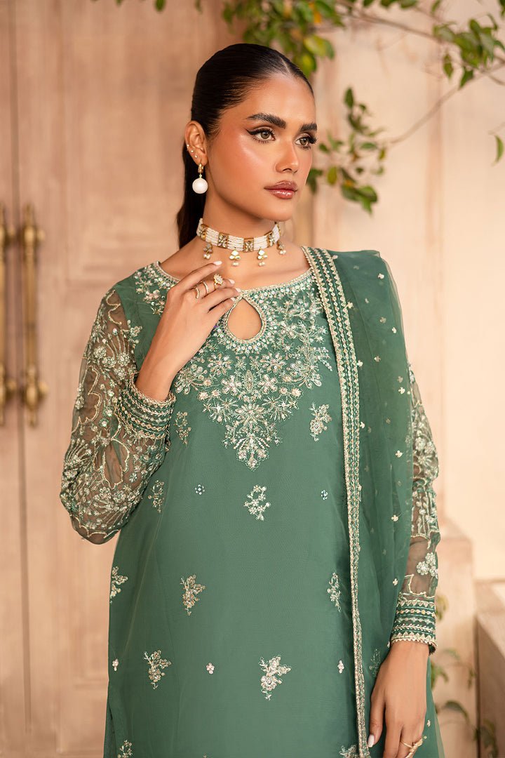 Batik | Zahay Festive Pret | Shireen-Brand:Batik-Type:Ladies Clothes-Sea Green-Organza-House of Maryam- Buy in UK, USA