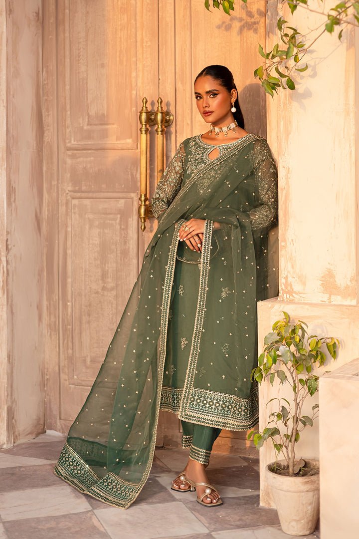 Batik | Zahay Festive Pret | Shireen-Brand:Batik-Type:Ladies Clothes-Sea Green-Organza-House of Maryam- Buy in UK, USA