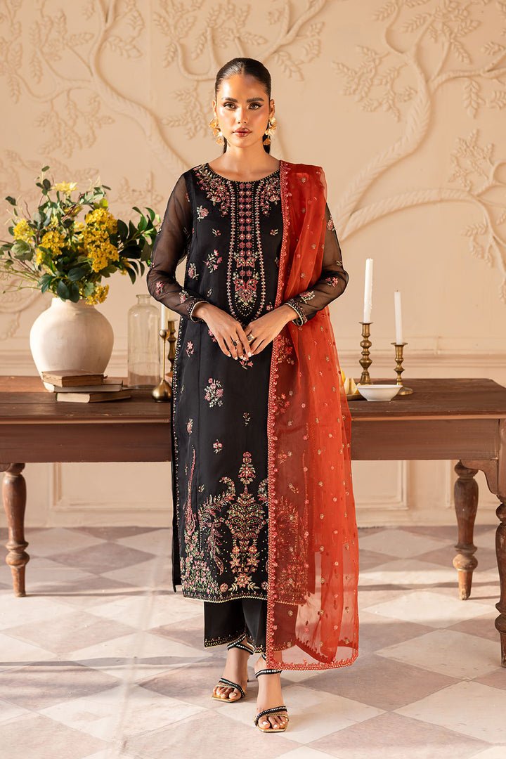 Batik | Zahay Festive Pret | Sira-Brand:Batik-Type:Ladies Clothes-Black-Organza-House of Maryam- Buy in UK, USA