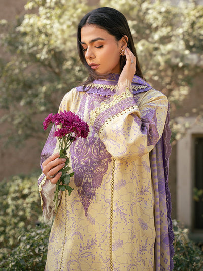 Bin Ilyas | Hazel Printed Lawn 25 | 2074 - A-Brand:Bin Ilyas-Type:Ladies Clothes-Yellow-Lawn-House of Maryam- Buy in UK, USA