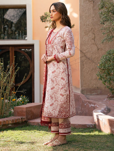 Bin Ilyas | Hazel Printed Lawn 25 | 2074 - B-Brand:Bin Ilyas-Type:Ladies Clothes-Beige-Lawn-House of Maryam- Buy in UK, USA