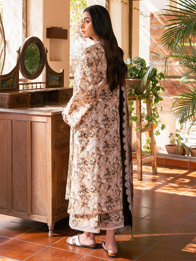 Bin Ilyas | Hazel Printed Lawn 25 | 2075 - B-Brand:Bin Ilyas-Type:Ladies Clothes-Beige-Lawn-House of Maryam- Buy in UK, USA