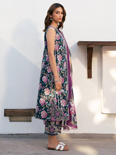 Bin Ilyas | Hazel Printed Lawn 25 | 2076 - A-Brand:Bin Ilyas-Type:Ladies Clothes-Zinc-Lawn-House of Maryam- Buy in UK, USA