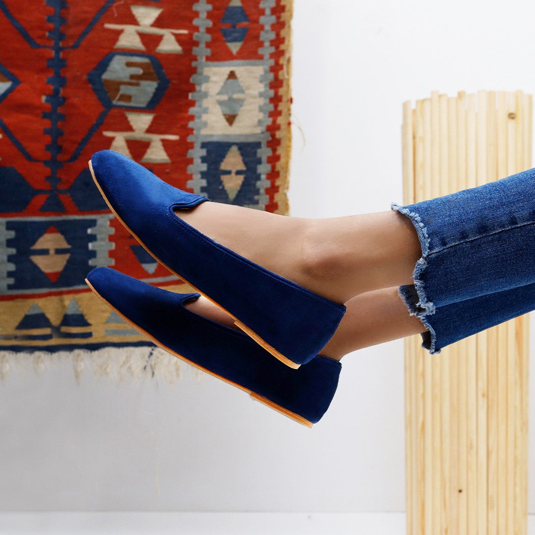 Navy Blue Loafers by House of Maryam - House of Maryam