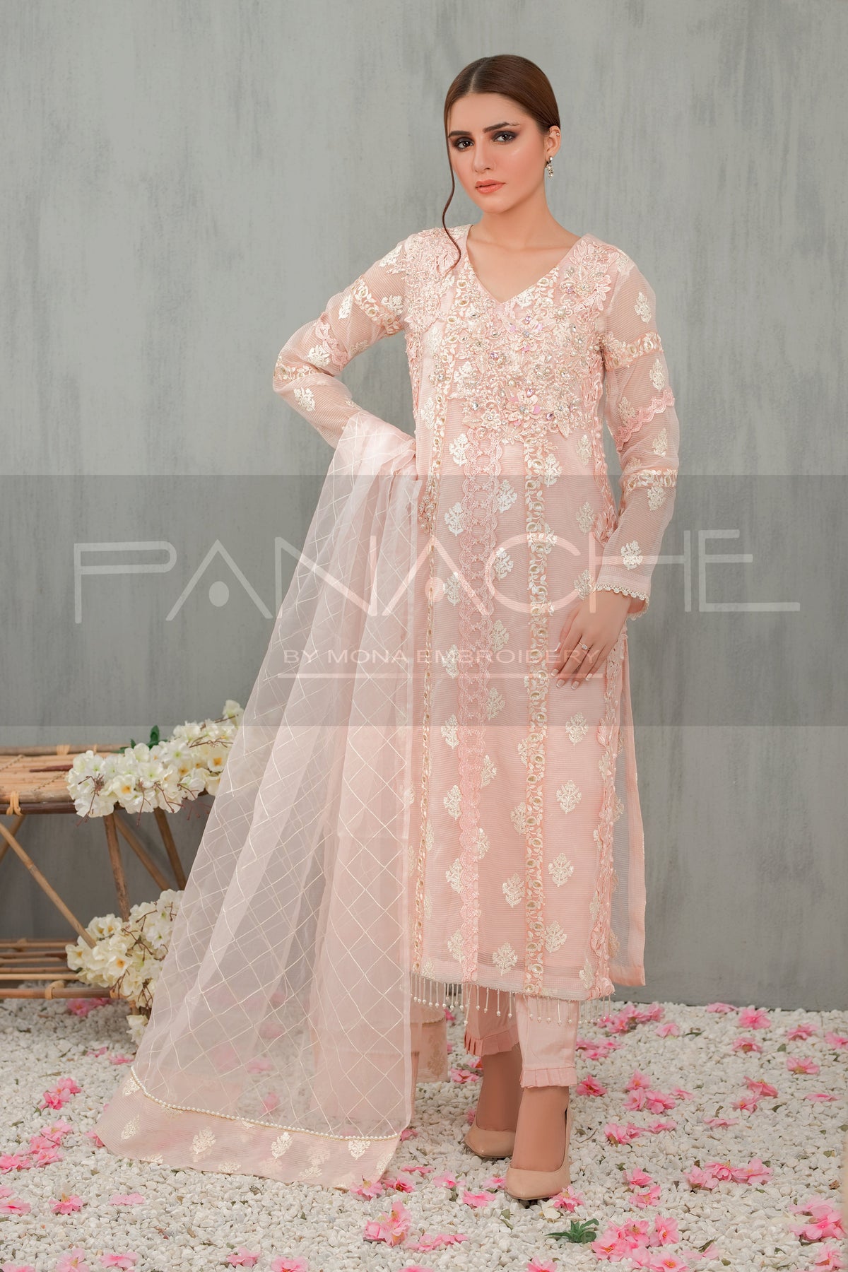 Panache | Pret | Cherry Blossom -  Panache By Mona  - Original Designer Dress - House of Maryam