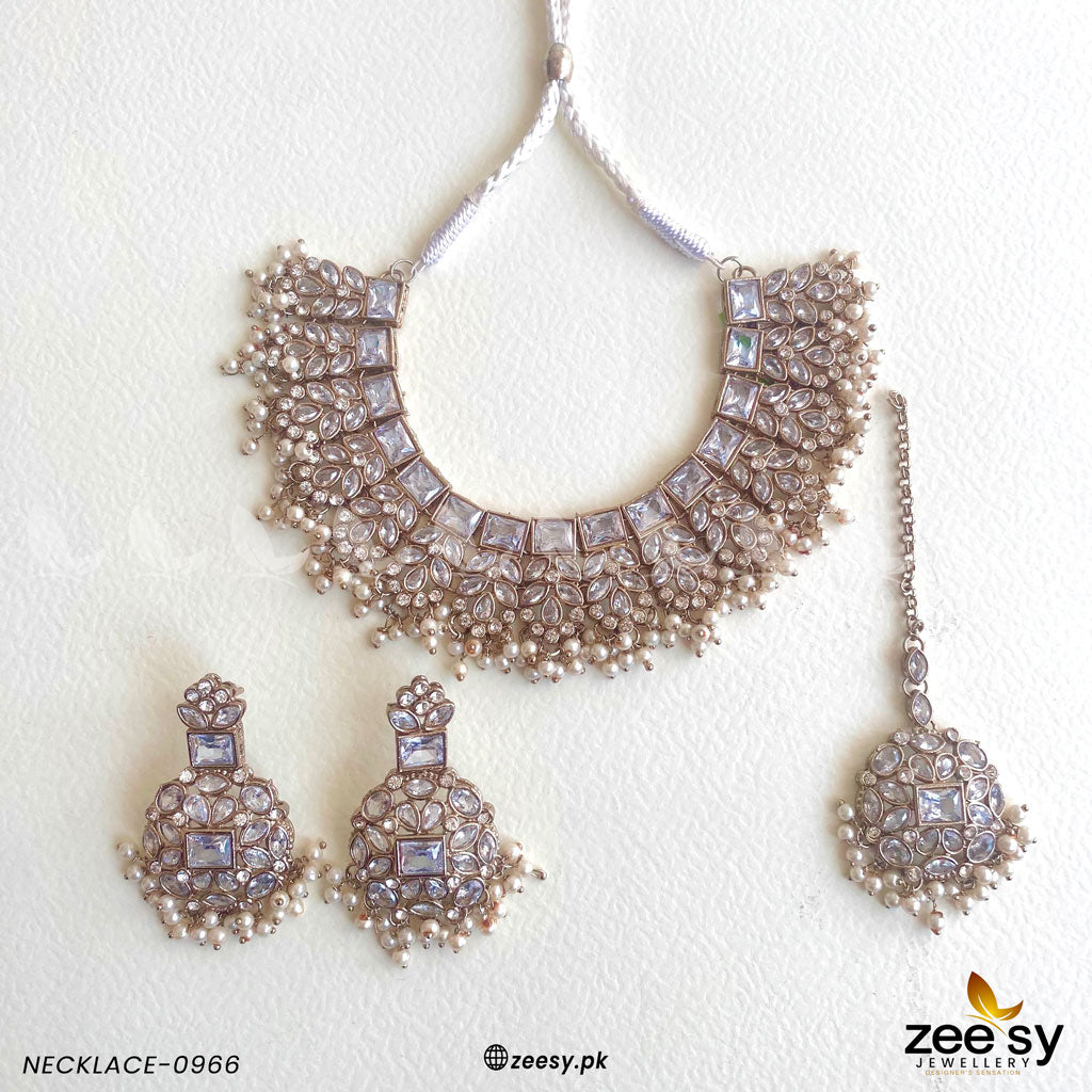 Necklace-0966 -  Zeesy Necklace Sets - Original Designer Dress - House of Maryam