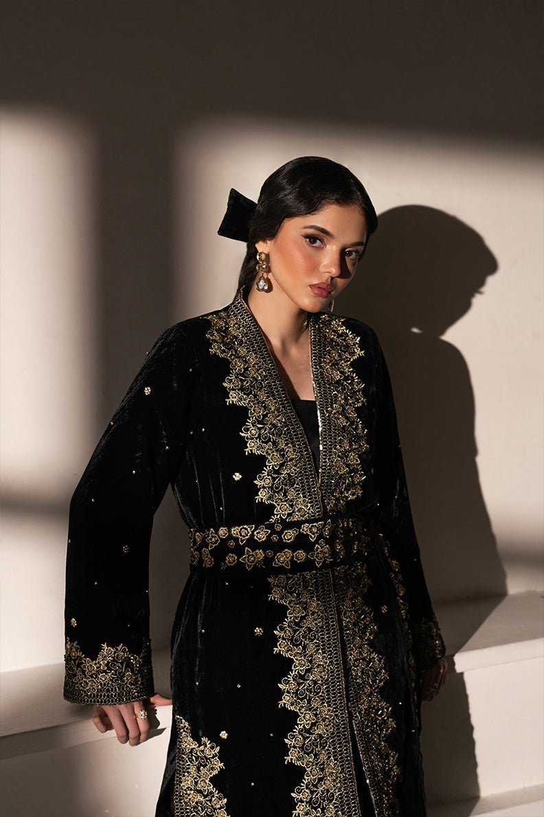 Caia | Luxury Velvet Edit 25 | Diana-Brand:Caia-Type:Ladies Clothes-Black-Velvet-House of Maryam- Buy in UK, USA