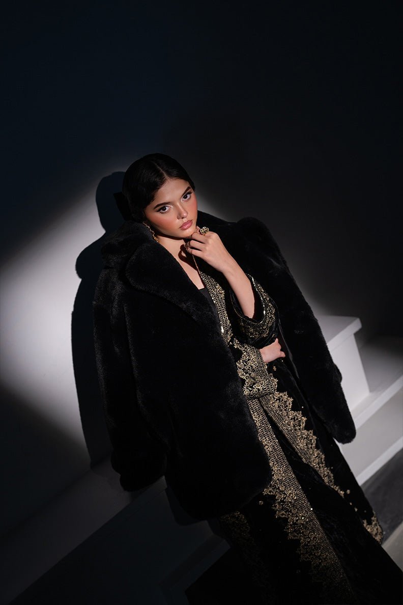 Caia | Luxury Velvet Edit 25 | Diana-Brand:Caia-Type:Ladies Clothes-Black-Velvet-House of Maryam- Buy in UK, USA