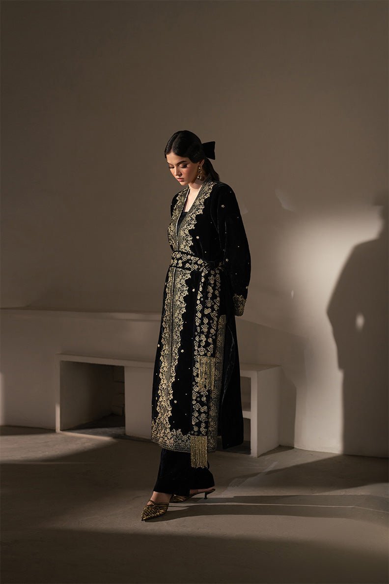 Caia | Luxury Velvet Edit 25 | Diana-Brand:Caia-Type:Ladies Clothes-Black-Velvet-House of Maryam- Buy in UK, USA