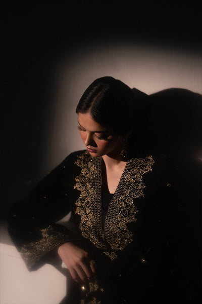 Caia | Luxury Velvet Edit 25 | Diana-Brand:Caia-Type:Ladies Clothes-Black-Velvet-House of Maryam- Buy in UK, USA