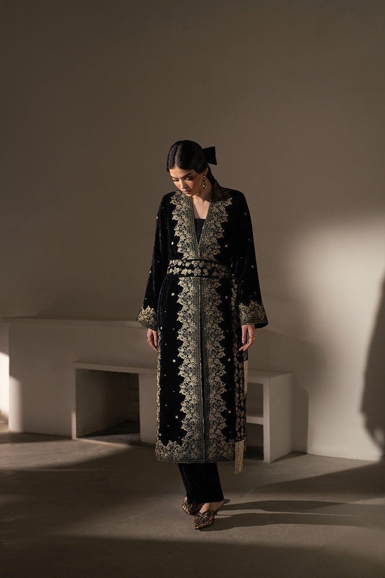 Caia | Luxury Velvet Edit 25 | Diana-Brand:Caia-Type:Ladies Clothes-Black-Velvet-House of Maryam- Buy in UK, USA