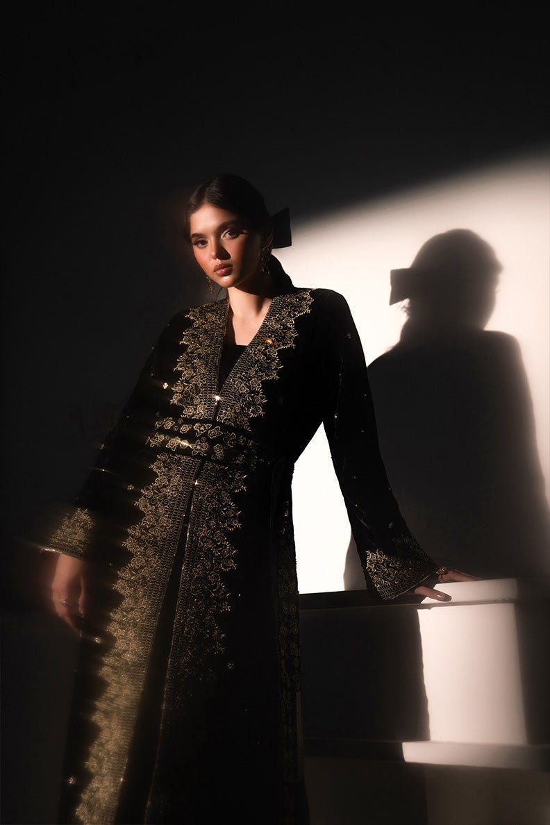 Caia | Luxury Velvet Edit 25 | Diana-Brand:Caia-Type:Ladies Clothes-Black-Velvet-House of Maryam- Buy in UK, USA