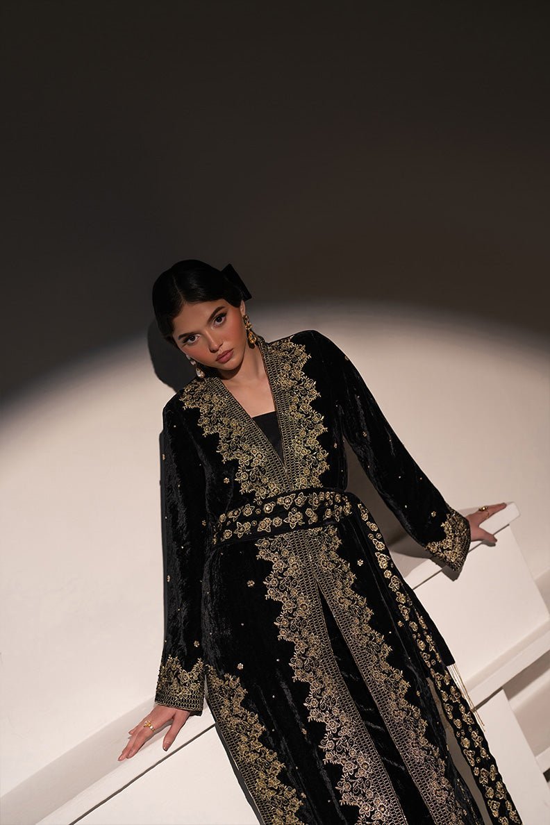 Caia | Luxury Velvet Edit 25 | Diana-Brand:Caia-Type:Ladies Clothes-Black-Velvet-House of Maryam- Buy in UK, USA