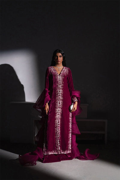 Caia | Luxury Velvet Edit 25 | Fuchsia-Brand:Caia-Type:Ladies Clothes-Old Mauve-Velvet-House of Maryam- Buy in UK, USA