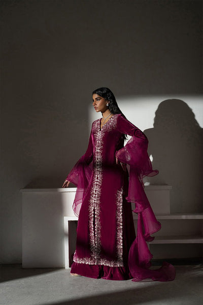 Caia | Luxury Velvet Edit 25 | Fuchsia-Brand:Caia-Type:Ladies Clothes-Old Mauve-Velvet-House of Maryam- Buy in UK, USA