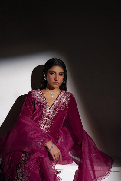 Caia | Luxury Velvet Edit 25 | Fuchsia-Brand:Caia-Type:Ladies Clothes-Old Mauve-Velvet-House of Maryam- Buy in UK, USA