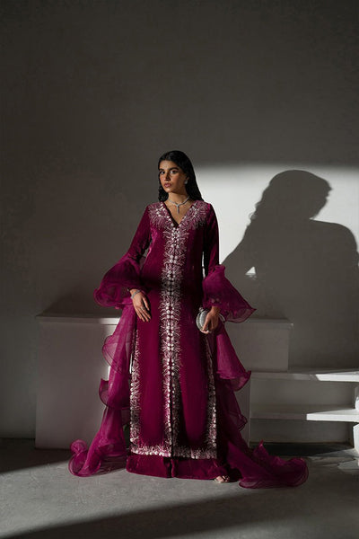 Caia | Luxury Velvet Edit 25 | Fuchsia-Brand:Caia-Type:Ladies Clothes-Old Mauve-Velvet-House of Maryam- Buy in UK, USA