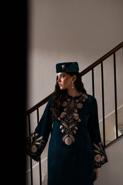 Caia | Luxury Velvet Edit 25 | Twilight custom-Brand:Caia-Type:Ladies Clothes-Teal Blue-Velvet-House of Maryam- Buy in UK, USA