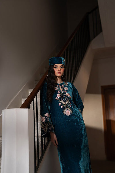 Caia | Luxury Velvet Edit 25 | Twilight custom-Brand:Caia-Type:Ladies Clothes-Teal Blue-Velvet-House of Maryam- Buy in UK, USA