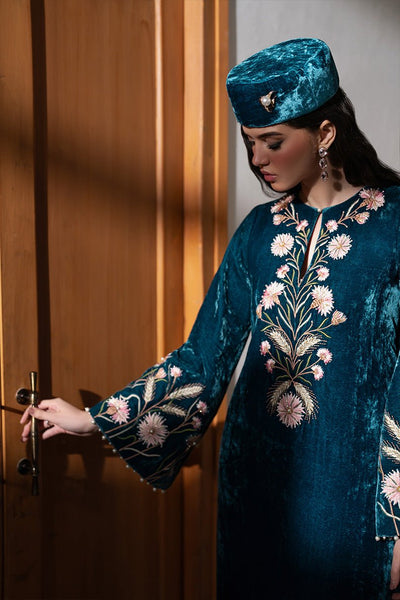 Caia | Luxury Velvet Edit 25 | Twilight custom-Brand:Caia-Type:Ladies Clothes-Teal Blue-Velvet-House of Maryam- Buy in UK, USA