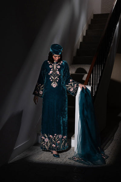 Caia | Luxury Velvet Edit 25 | Twilight custom-Brand:Caia-Type:Ladies Clothes-Teal Blue-Velvet-House of Maryam- Buy in UK, USA