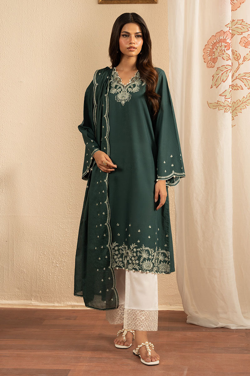 Cross Stitch | Exclusive Pret | Alpine Green-2PC (Shirt & Dupatta)-1