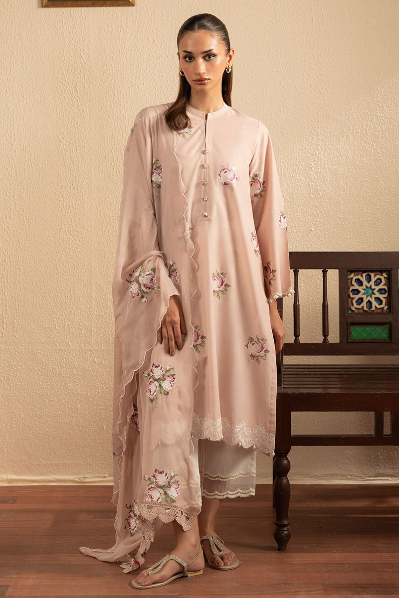 Cross Stitch | Exclusive Pret | Dusty Pink-2PC (Shirt & Dupatta)