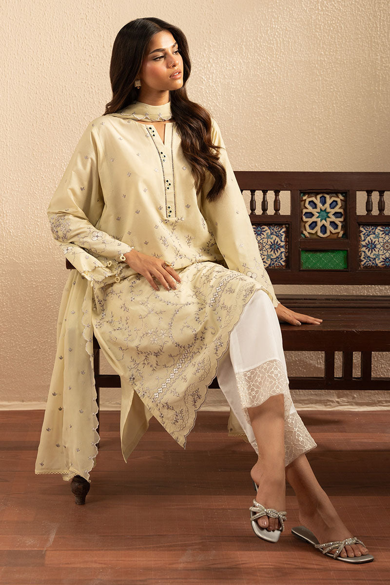 Cross Stitch | Exclusive Pret | Lemon Lime-2PC (Shirt & Dupatta)-1