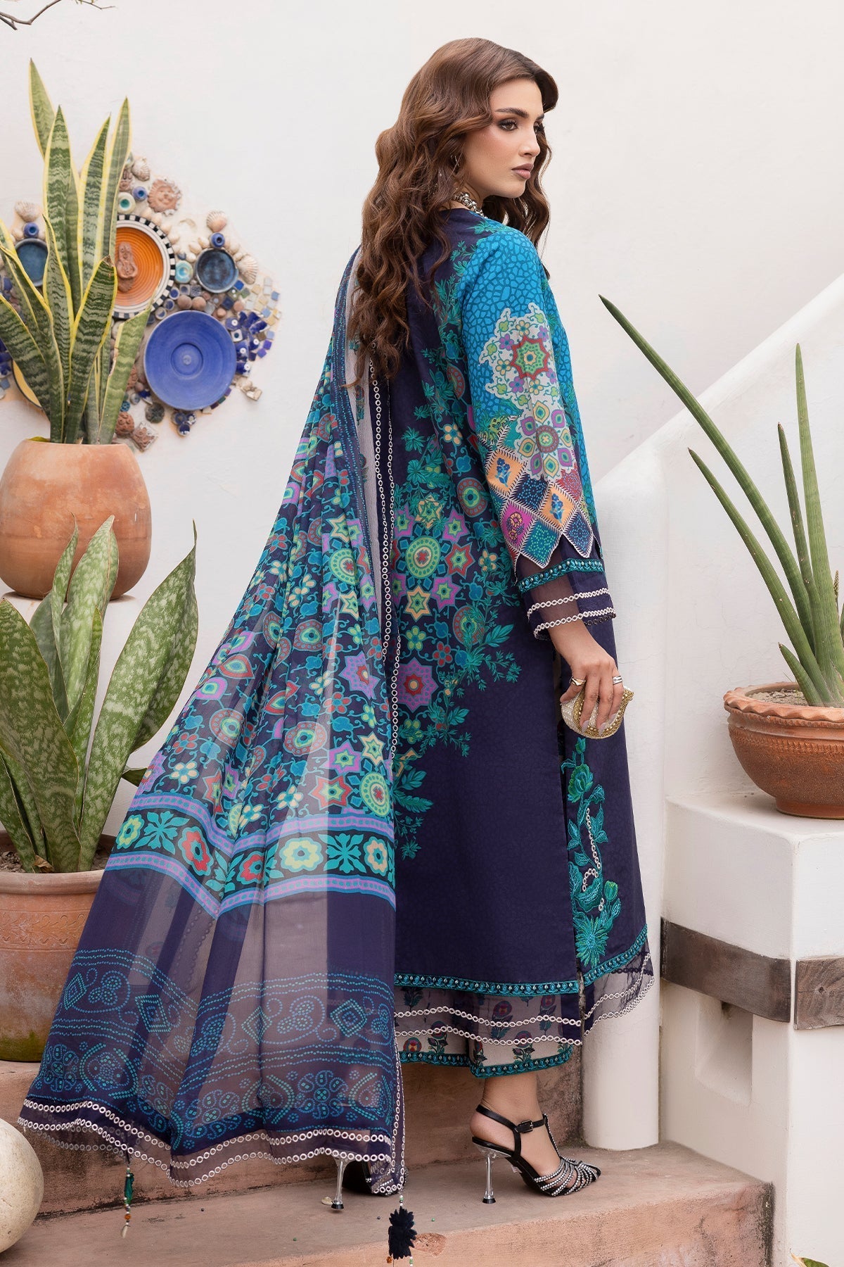 Charizma | Andaaz Lawn 26 | CAD6-03-Brand:Charizma-Type:Ladies Clothes-Dark Navy Blue-Lawn-House of Maryam- Buy in UK, USA