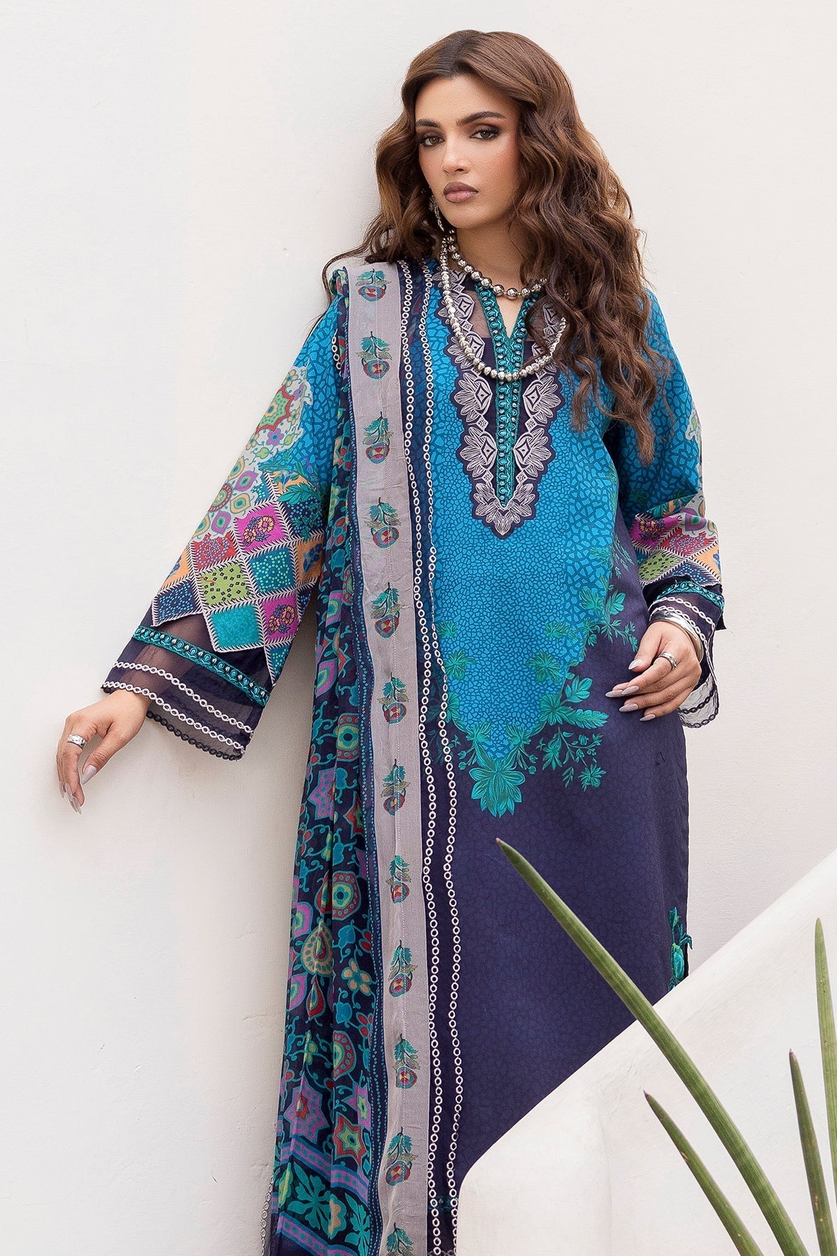 Charizma | Andaaz Lawn 26 | CAD6-03-Brand:Charizma-Type:Ladies Clothes-Dark Navy Blue-Lawn-House of Maryam- Buy in UK, USA