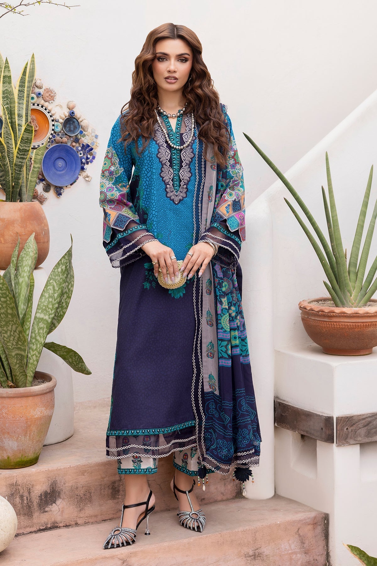 Charizma | Andaaz Lawn 26 | CAD6-03-Brand:Charizma-Type:Ladies Clothes-Dark Navy Blue-Lawn-House of Maryam- Buy in UK, USA