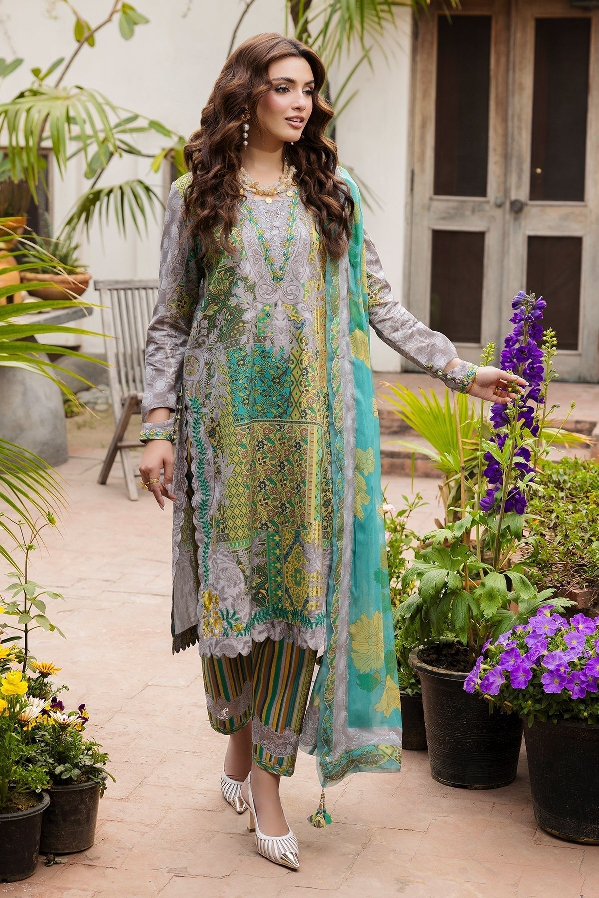 Charizma | Andaaz Lawn 26 | CAD6-06-Brand:Charizma-Type:Ladies Clothes-Lavender Gray-Lawn-House of Maryam- Buy in UK, USA
