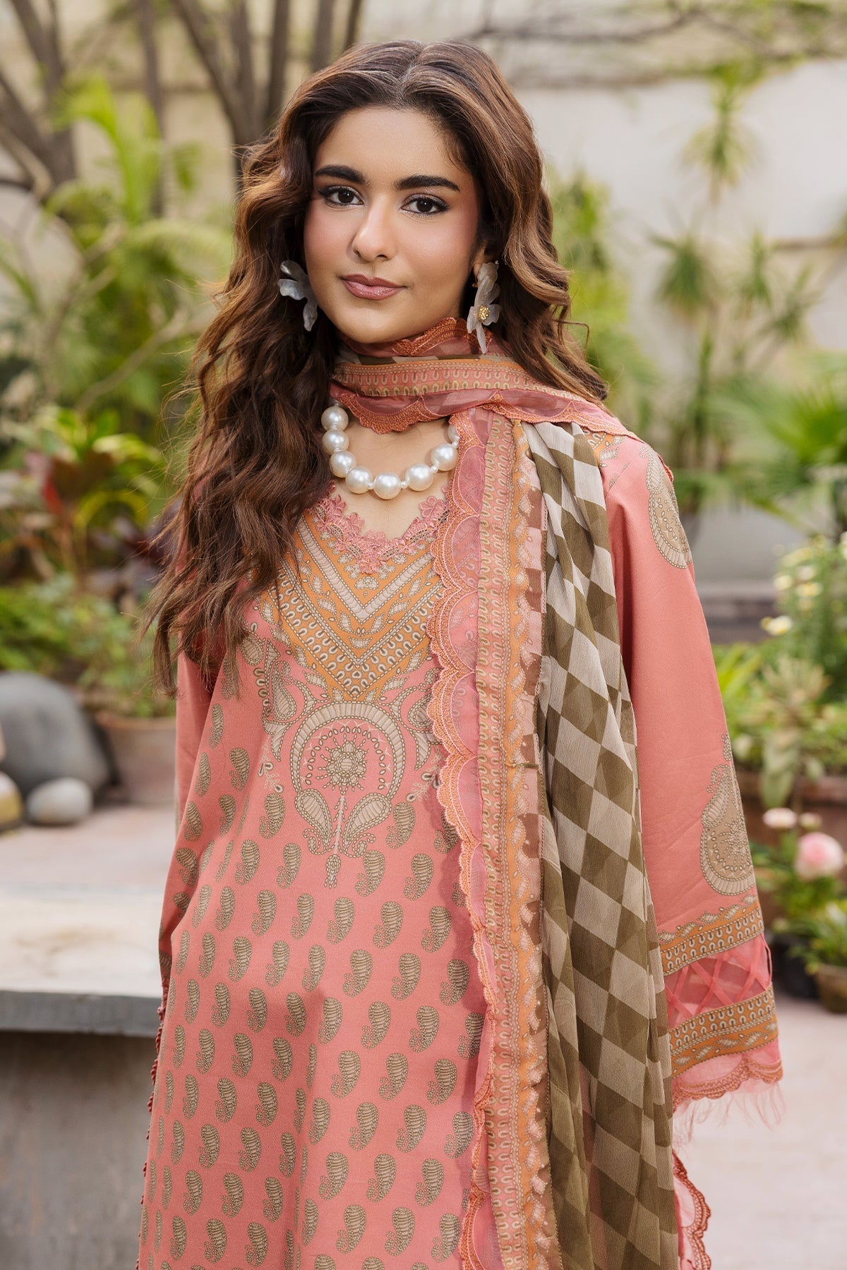 Charizma | Andaaz Lawn 26 | CAD6-07-Brand:Charizma-Type:Ladies Clothes-Pale Peach-Lawn-House of Maryam- Buy in UK, USA