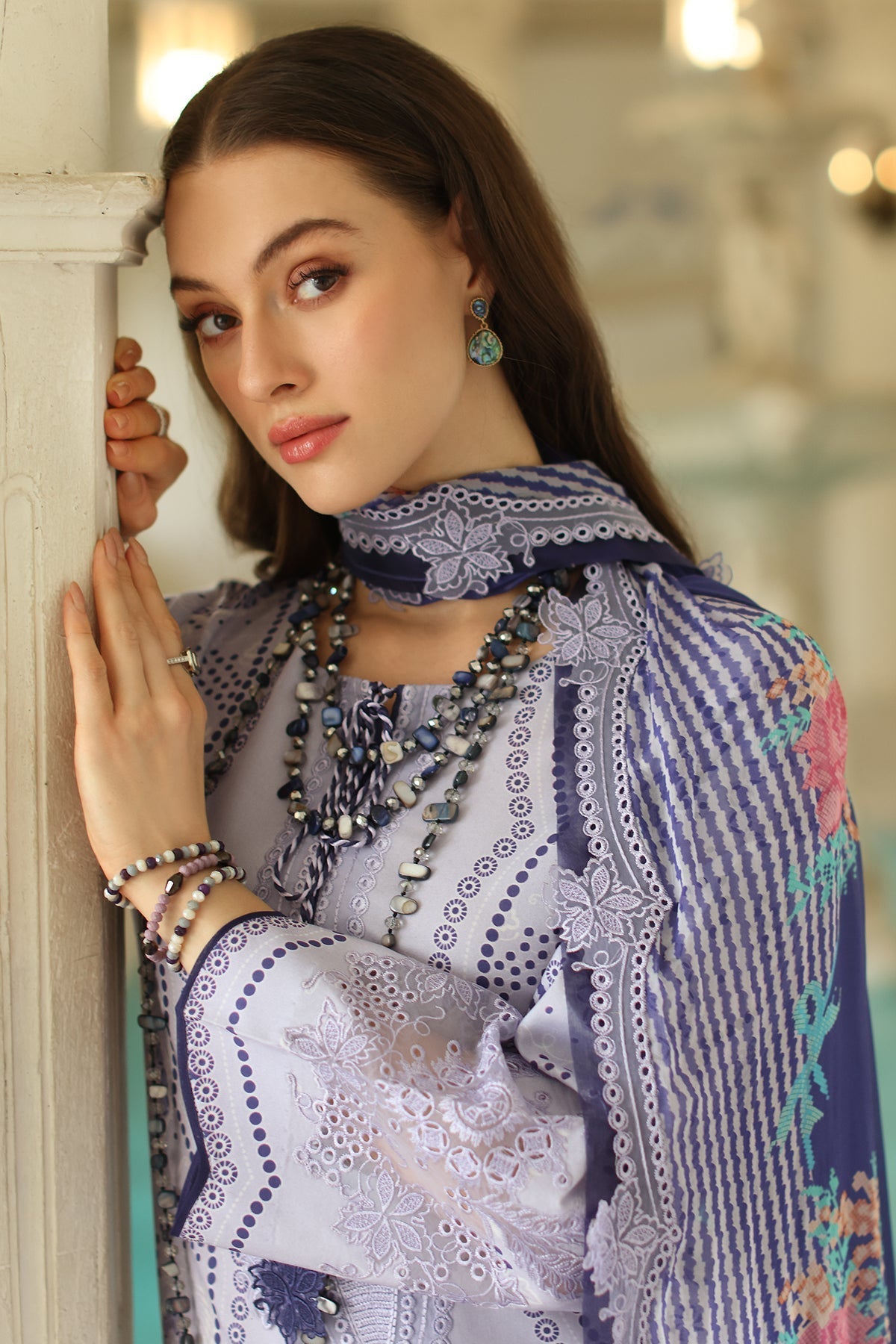 Charizma | Aniq Lawn Collection | AN5-01-Brand:Charizma-Type:Ladies Clothes-Light Lavender-Lawn-House of Maryam- Buy in UK, USA