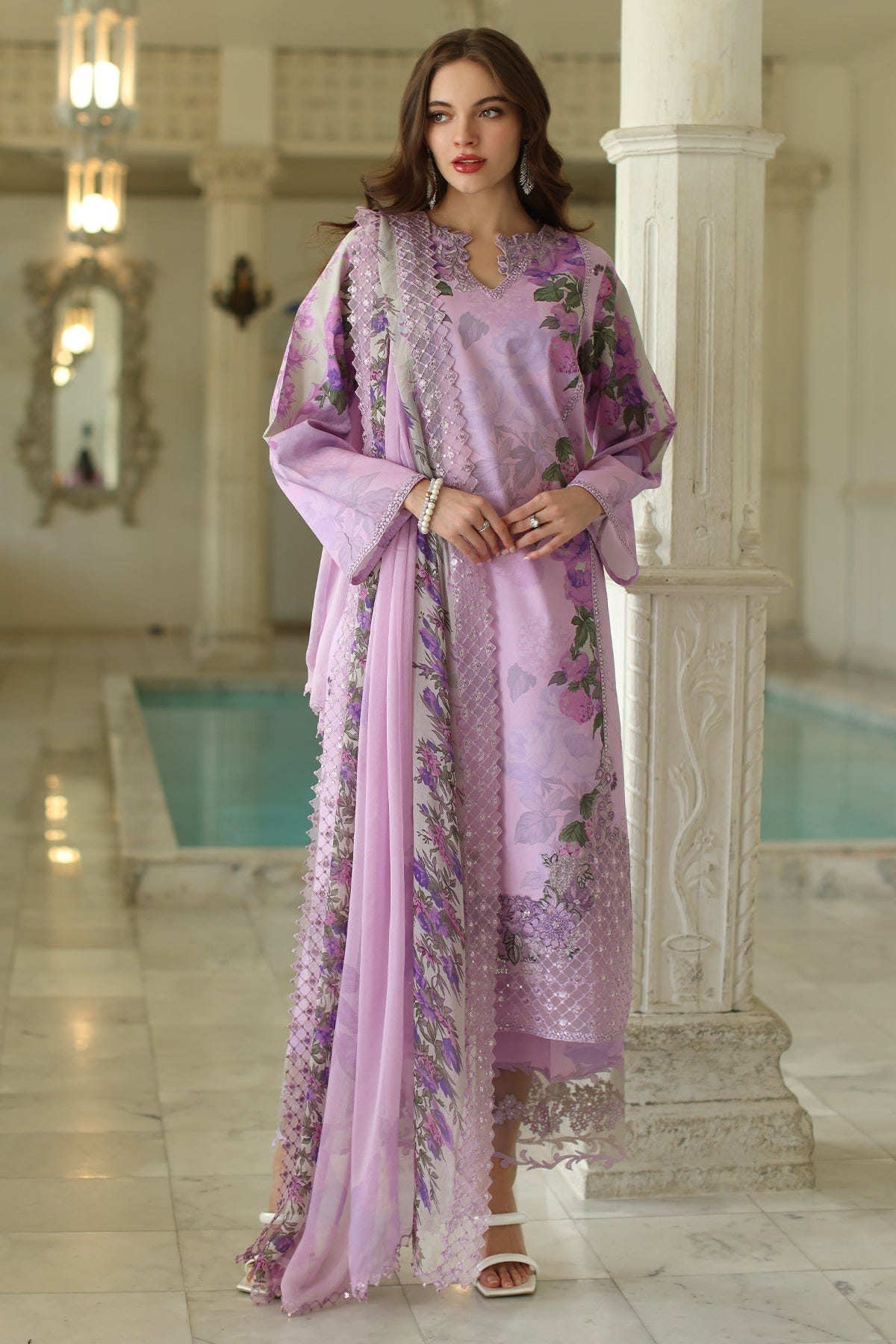 Charizma | Aniq Lawn Collection | AN5-03-Brand:Charizma-Type:Ladies Clothes-Lilac-Lawn-House of Maryam- Buy in UK, USA