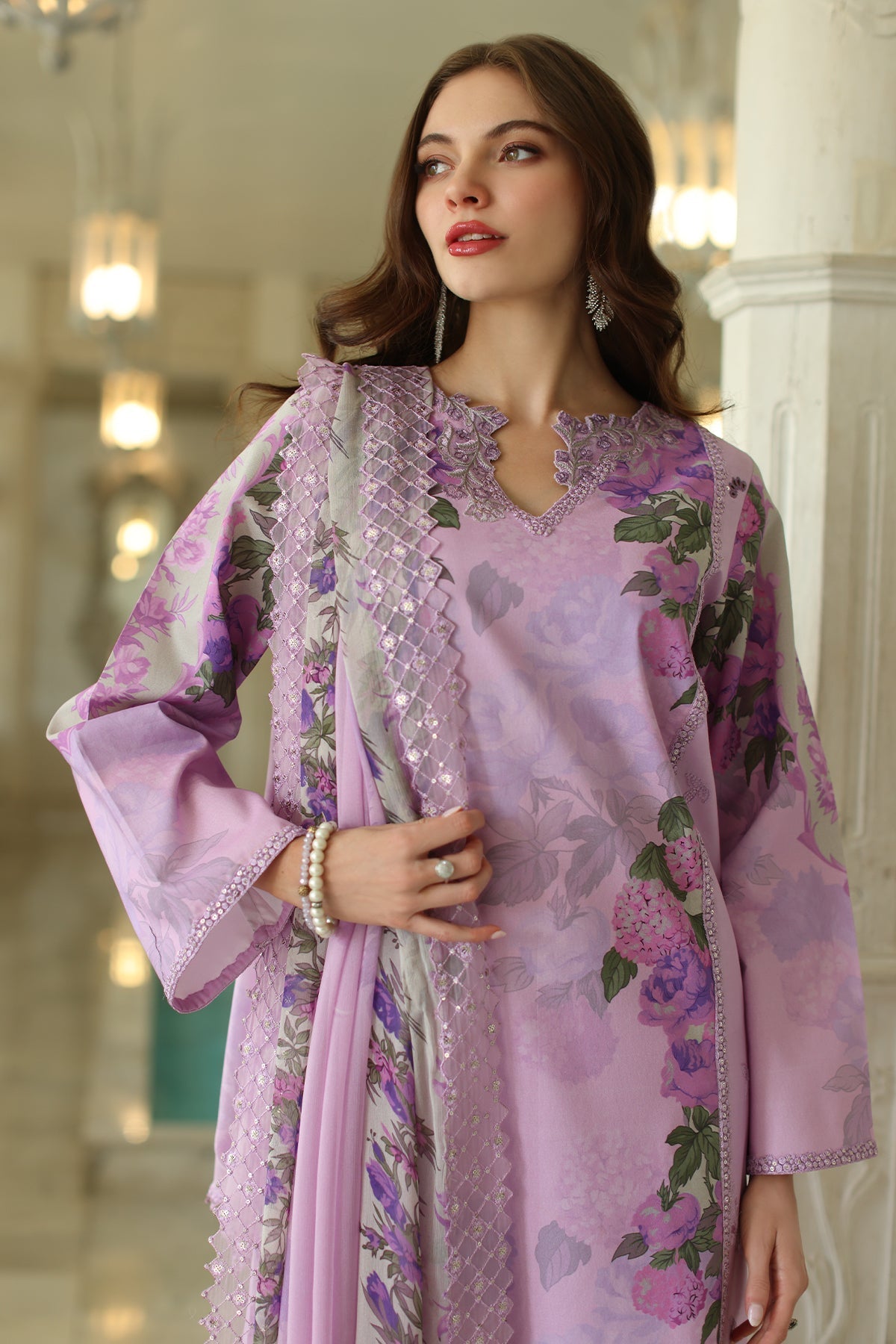 Charizma | Aniq Lawn Collection | AN5-03-Brand:Charizma-Type:Ladies Clothes-Lilac-Lawn-House of Maryam- Buy in UK, USA