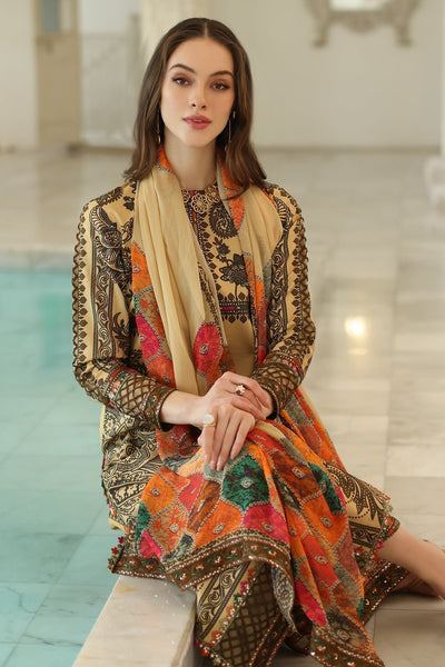 Charizma | Aniq Lawn Collection | AN5-04-Brand:Charizma-Type:Ladies Clothes-Pale Yellow-Lawn-House of Maryam- Buy in UK, USA