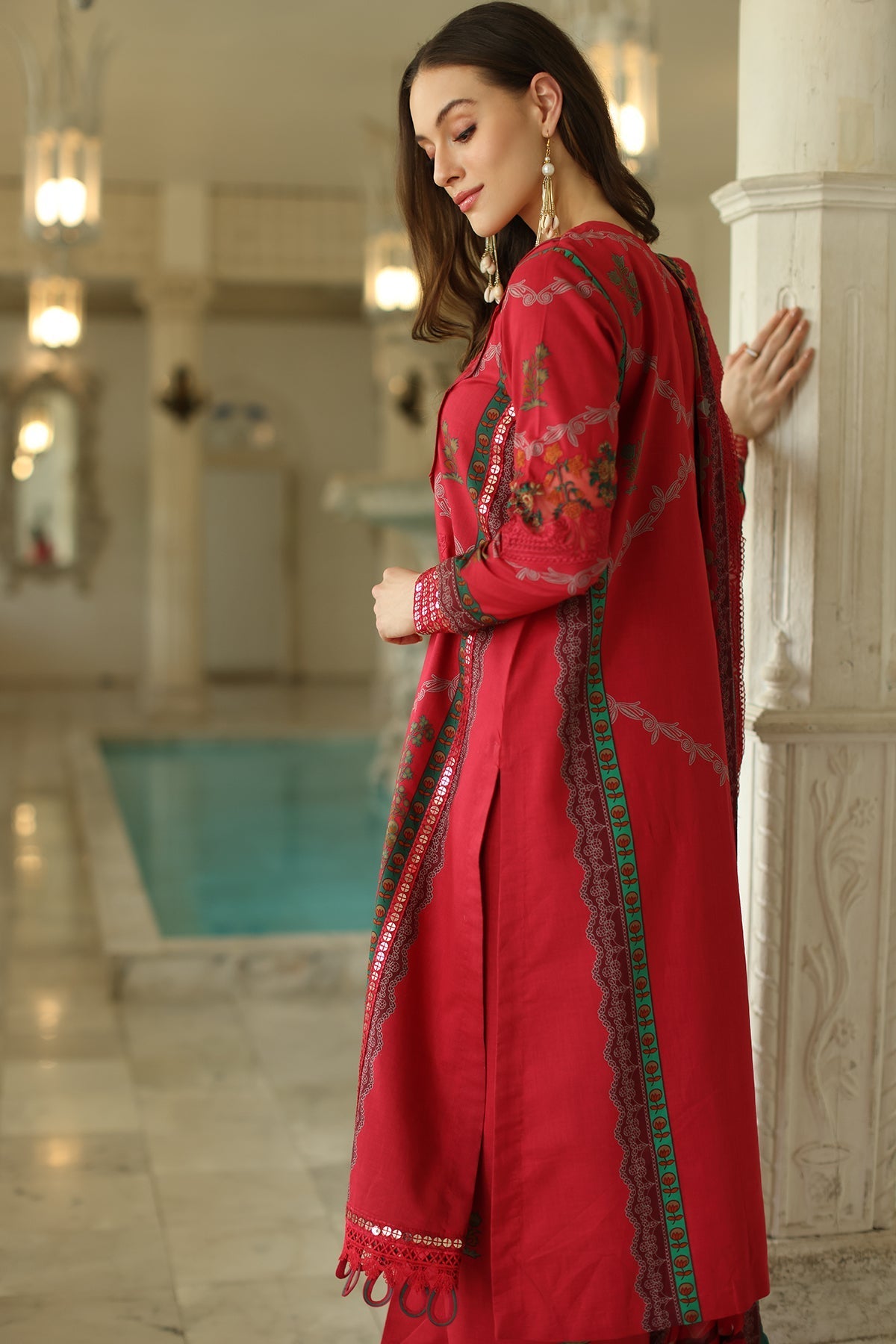 Charizma | Aniq Lawn Collection | AN5-05-Brand:Charizma-Type:Ladies Clothes-Red-Lawn-House of Maryam- Buy in UK, USA