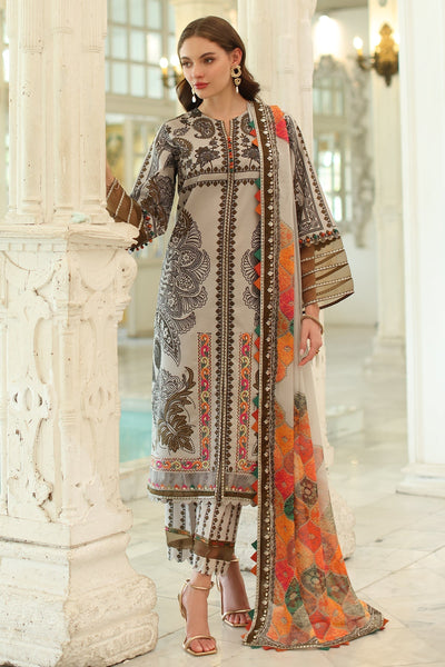 Charizma | Aniq Lawn Collection | AN5-08-Brand:Charizma-Type:Ladies Clothes-Beige-Lawn-House of Maryam- Buy in UK, USA