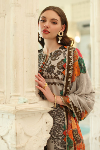 Charizma | Aniq Lawn Collection | AN5-08-Brand:Charizma-Type:Ladies Clothes-Beige-Lawn-House of Maryam- Buy in UK, USA