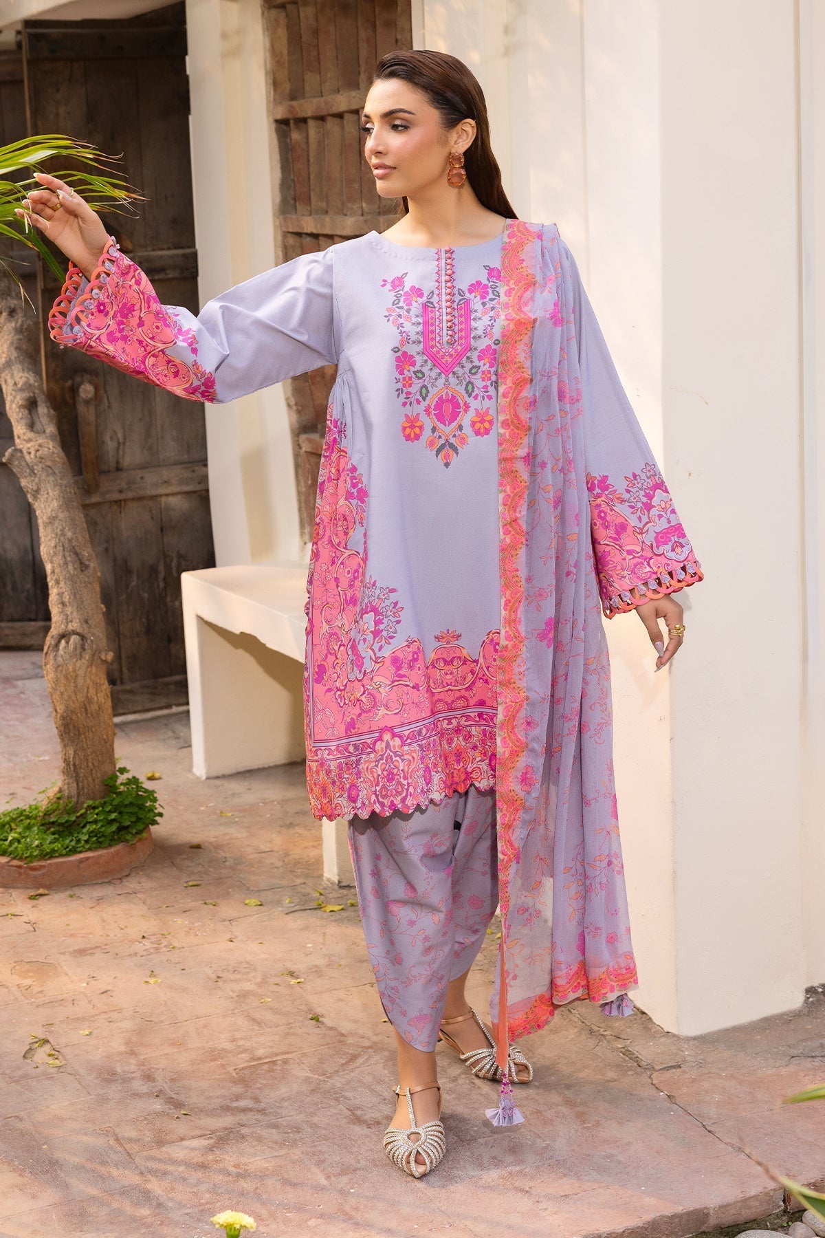 Charizma | C Print Collection | CP6-06-Brand:Charizma-Type:Ladies Clothes-Light Lavender-Lawn-House of Maryam- Buy in UK, USA