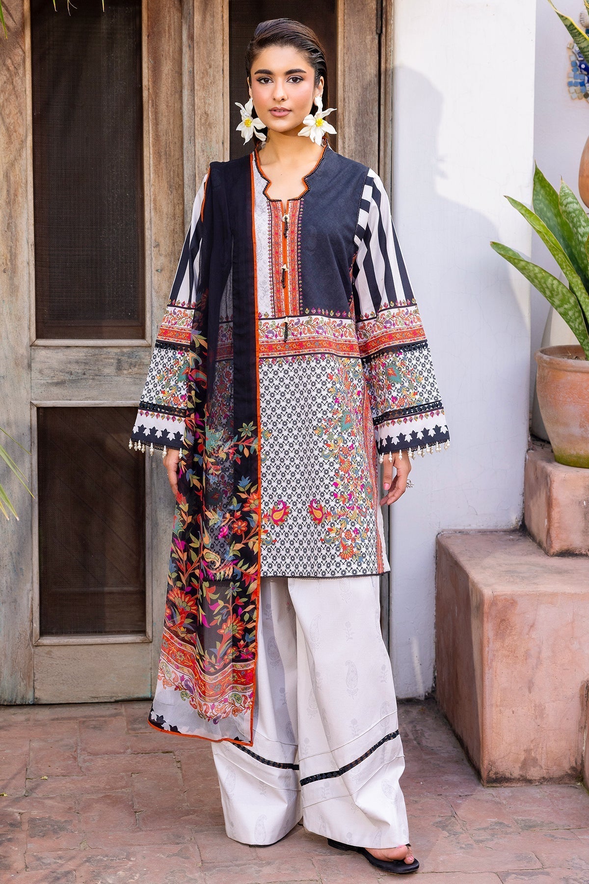 Charizma | C Print Collection | CP6-07-Brand:Charizma-Type:Ladies Clothes-Off White-Lawn-House of Maryam- Buy in UK, USA