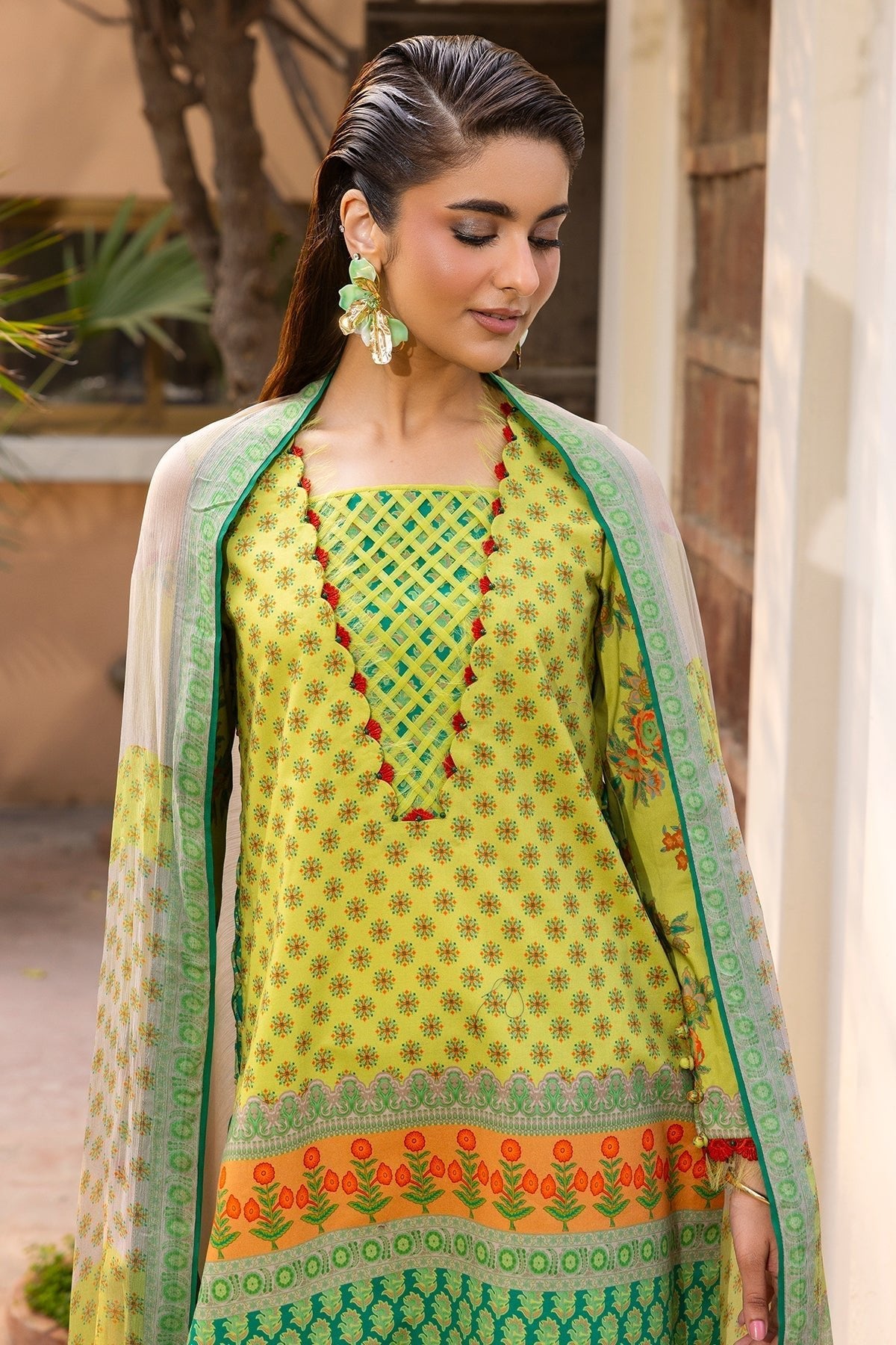 Charizma | C Print Collection | CP6-08-Brand:Charizma-Type:Ladies Clothes-Lime Green-Lawn-House of Maryam- Buy in UK, USA