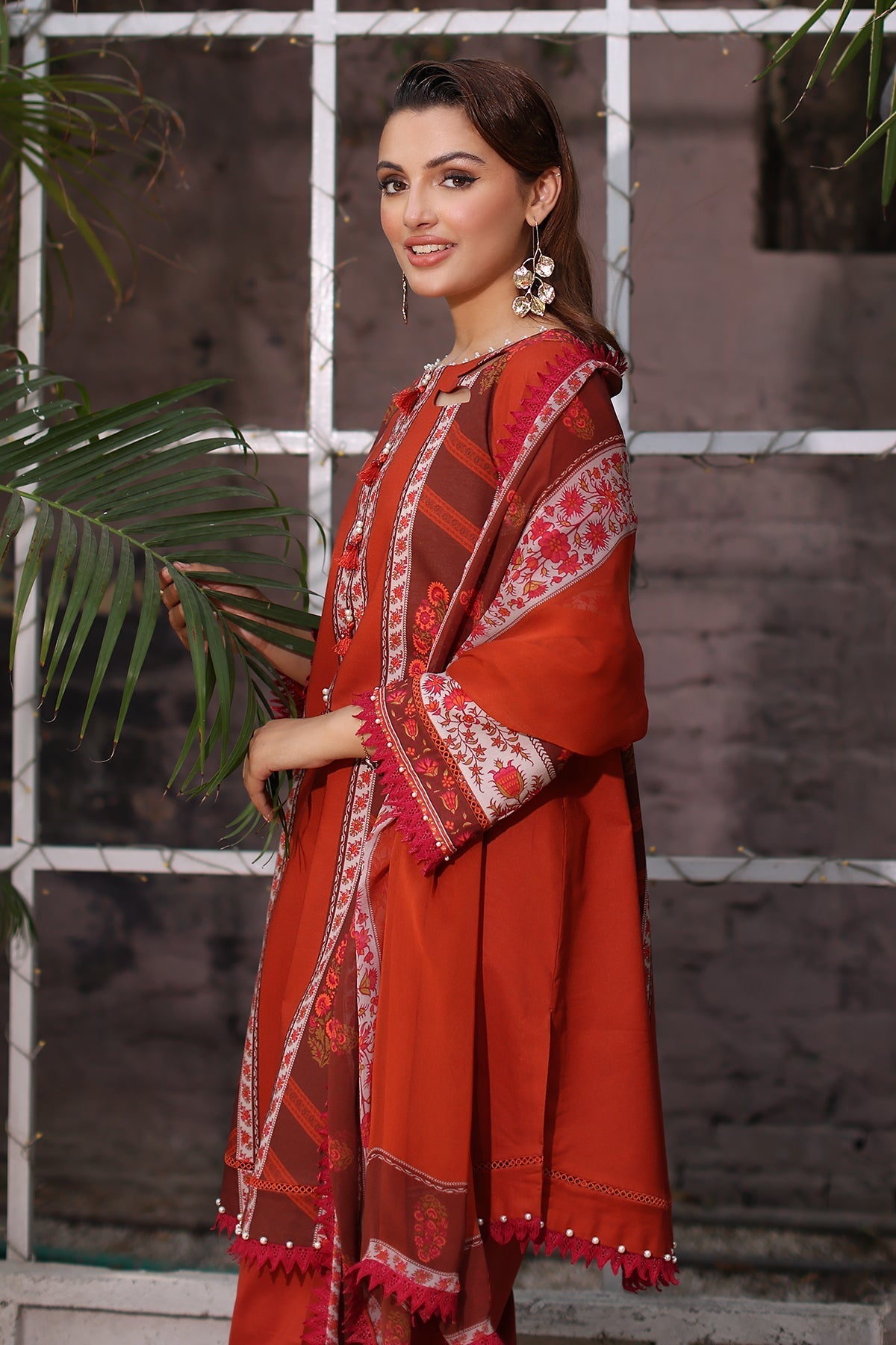 Charizma | C Print Collection | CP6-09-Brand:Charizma-Type:Ladies Clothes-Rust-Lawn-House of Maryam- Buy in UK, USA