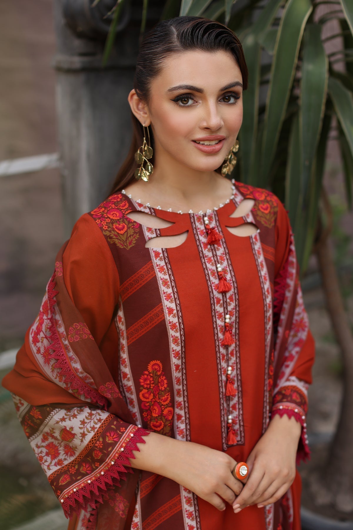 Charizma | C Print Collection | CP6-09-Brand:Charizma-Type:Ladies Clothes-Rust-Lawn-House of Maryam- Buy in UK, USA