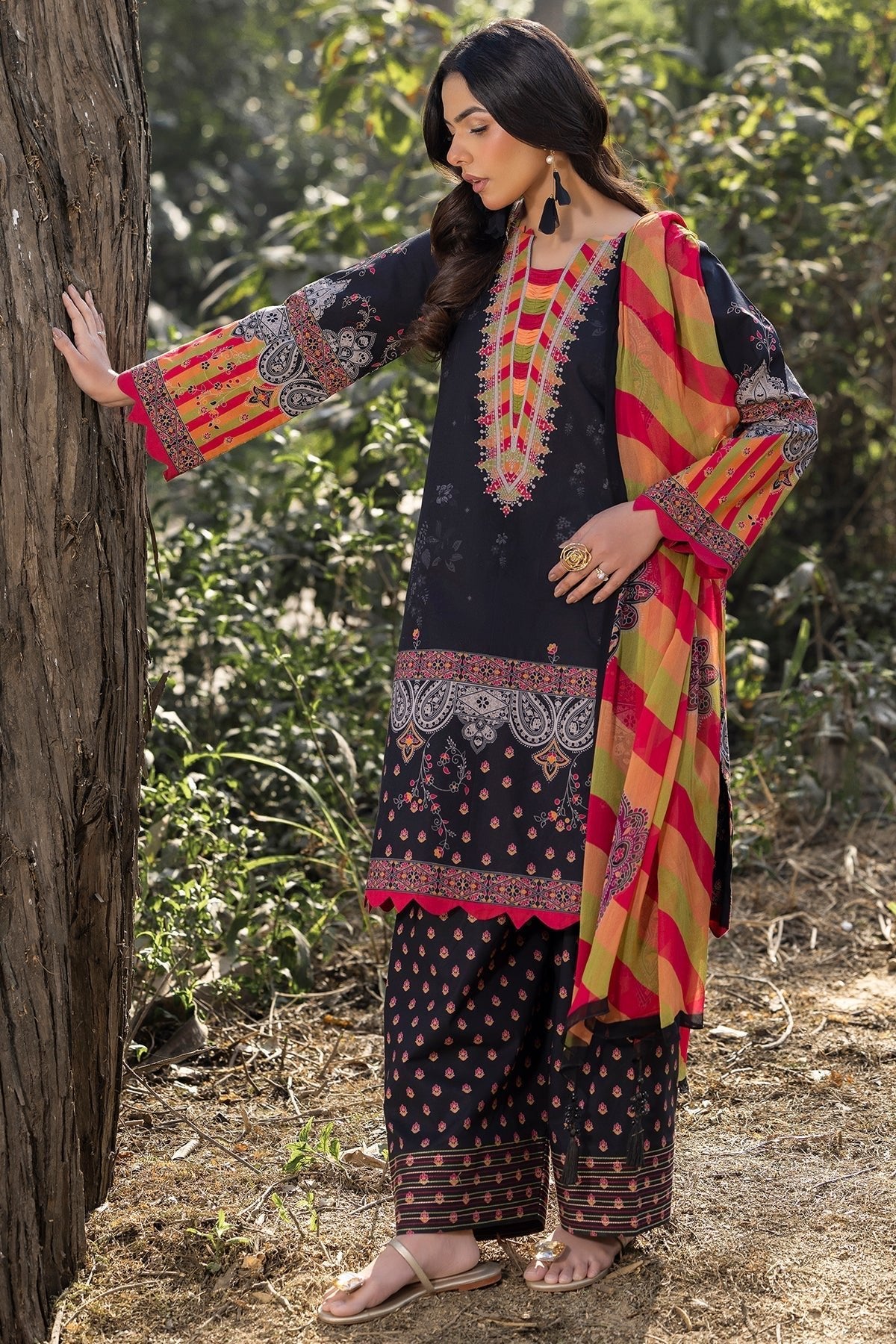Charizma | C prints Lawn | CP5-11-Brand:Charizma-Type:Ladies Clothes-Lawn-Black-House of Maryam- Buy in UK, USA