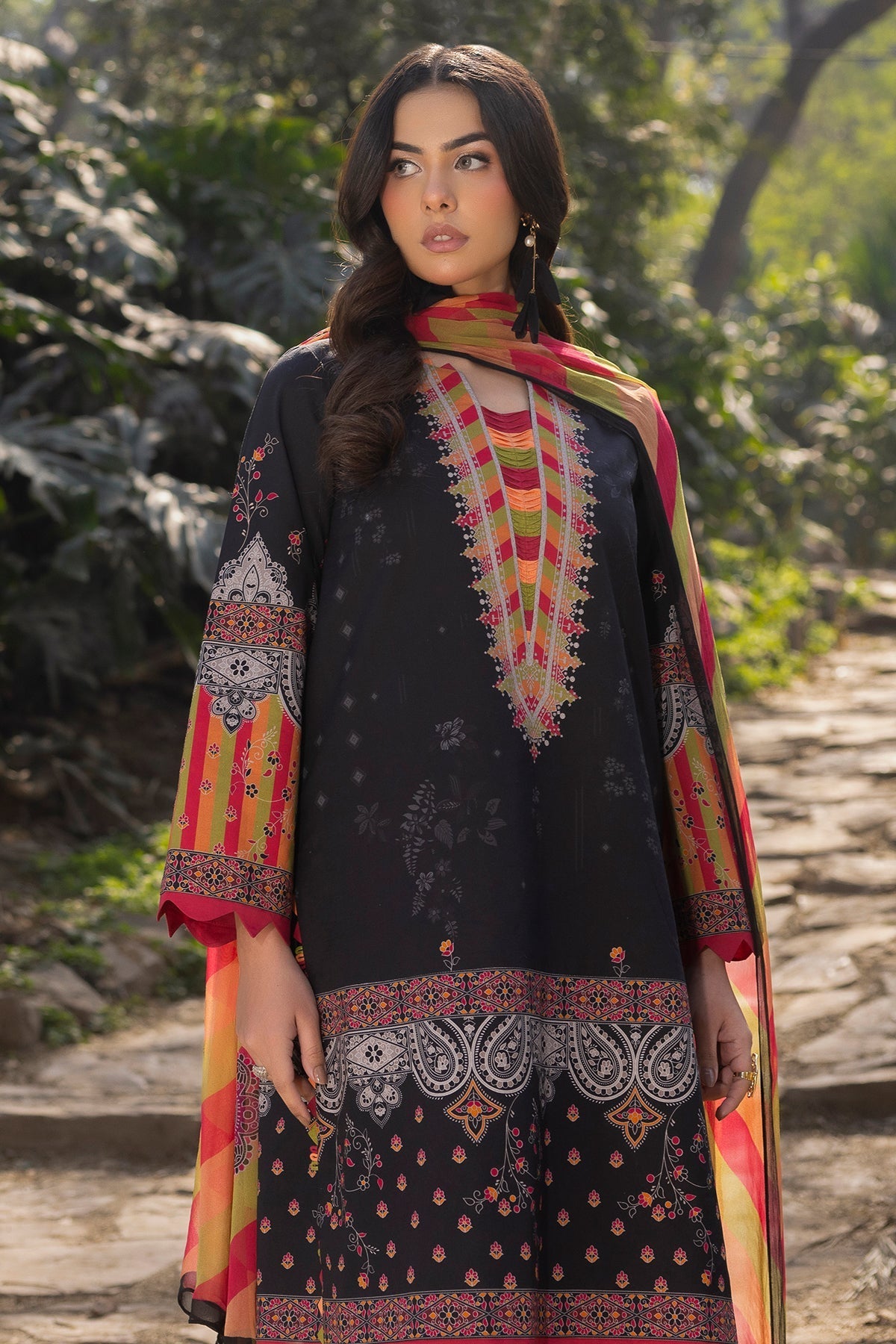 Charizma | C prints Lawn | CP5-11-Brand:Charizma-Type:Ladies Clothes-Lawn-Black-House of Maryam- Buy in UK, USA